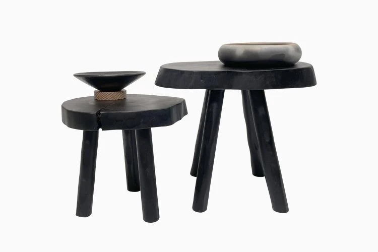 Uneven Stools – Set Of 2 (Black) - Image 2