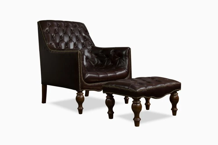 Churchill Reading Chair With Footstool - Image 2