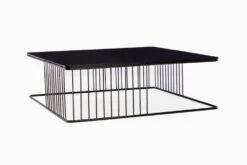 Low Square Coffee Table With Metal Base