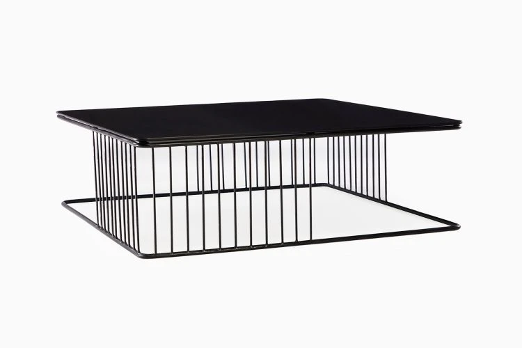 Low Square Coffee Table With Metal Base