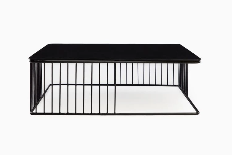 Low Square Coffee Table With Metal Base - Image 2