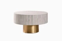 Nur Inlay Coffee Table With Brass Base