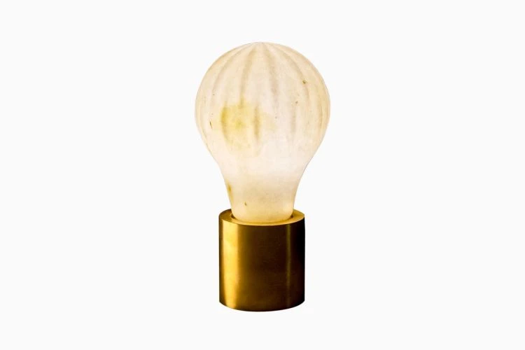 Table Top Bulb Light - Carved