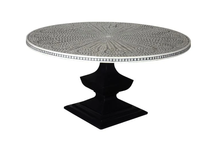 Pamir Inlay Pedestal Dining Table - Image 2