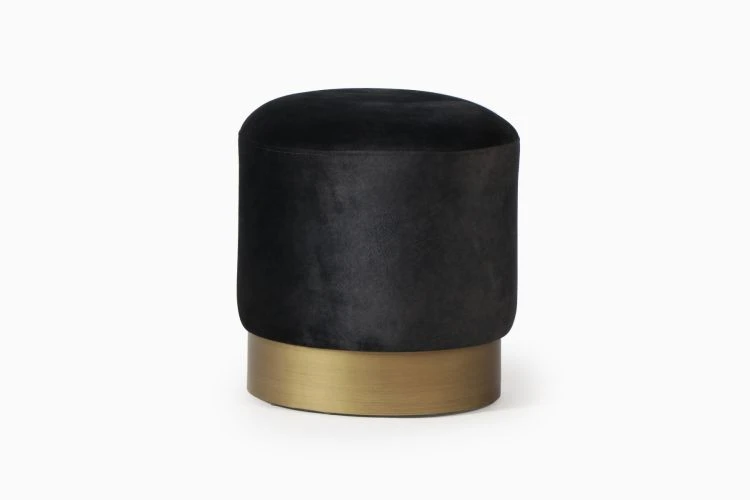 Velvet And Brass Stool - Image 9