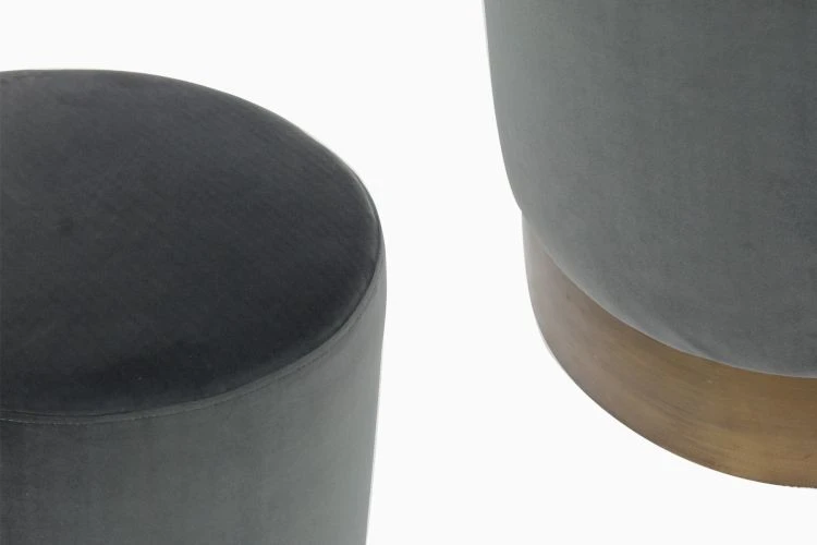 Velvet And Brass Stool - Image 11