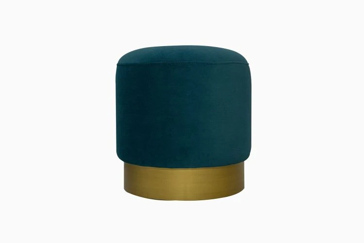 Velvet And Brass Stool - Image 14