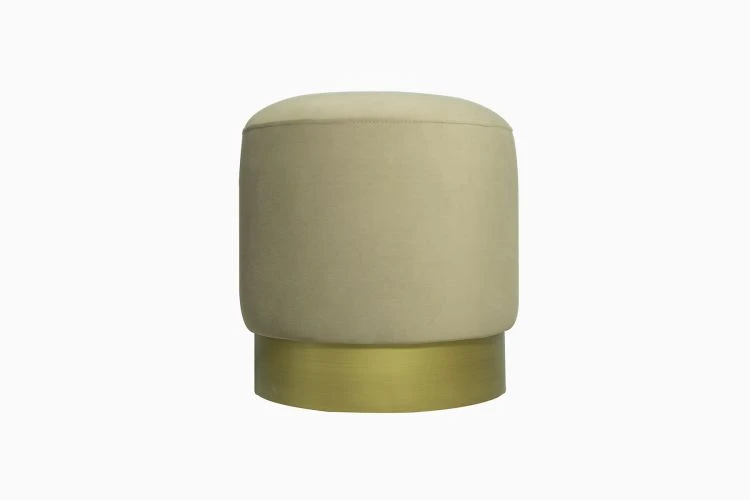 Velvet And Brass Stool - Image 15