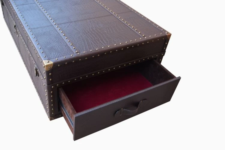 Vintage Trunk Coffee Table - Brown - Image 4